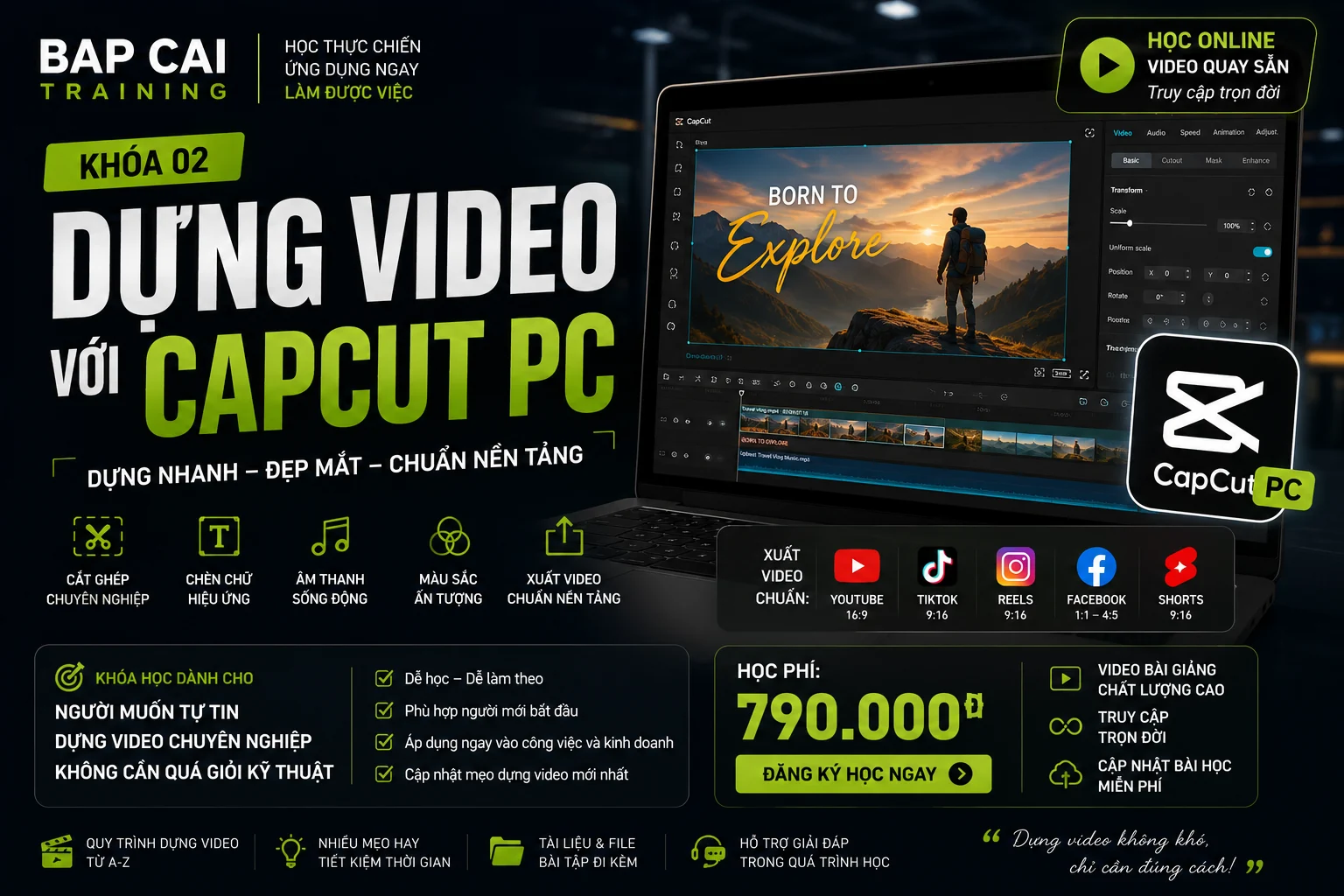 Khóa dựng video CapCut PC