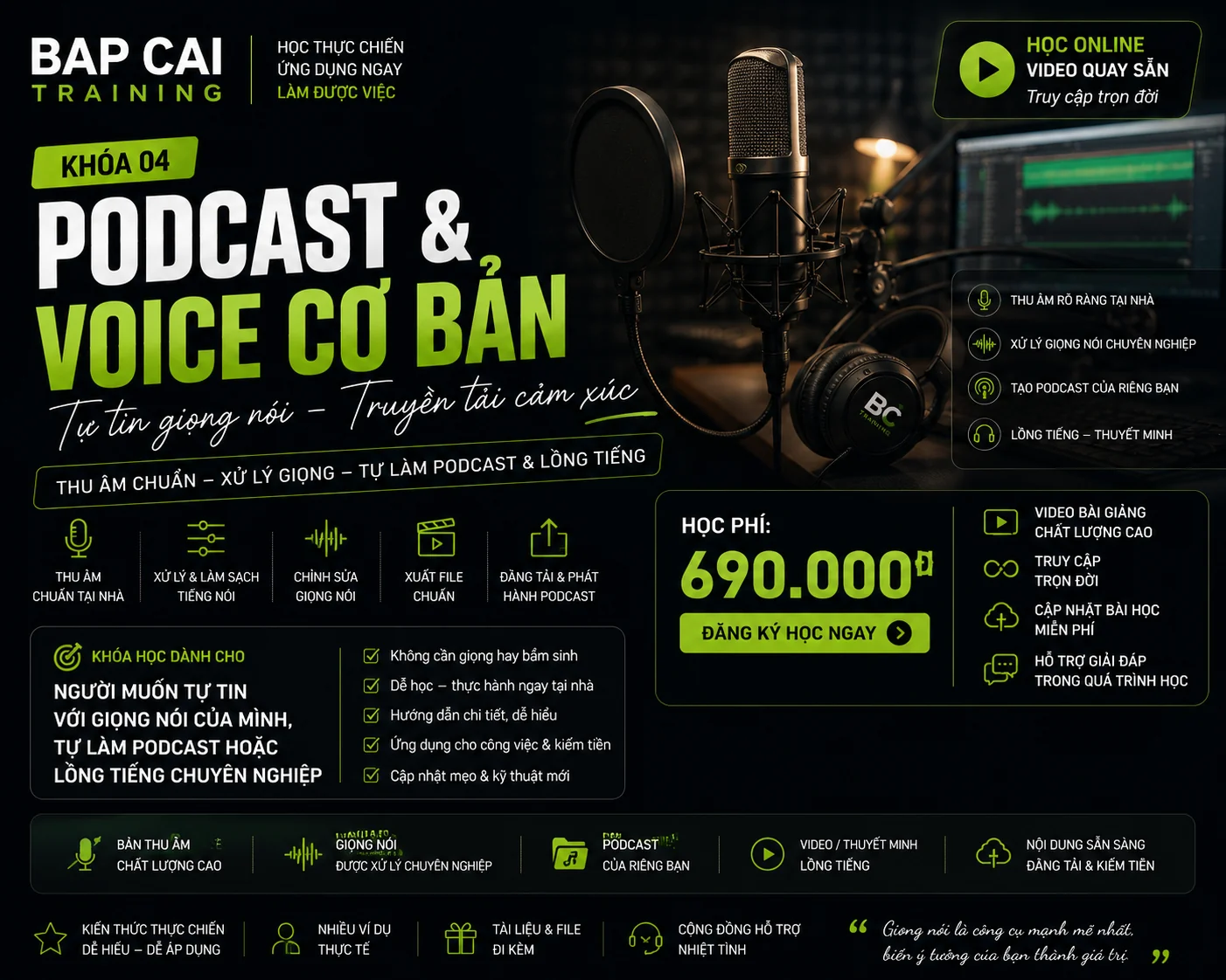 Khóa Podcast và Voice cơ bản